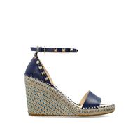 Valentino Garavani - Sandales compensées Rockstud - Femme - Chaussures - Bleu - Taille: 40 EU