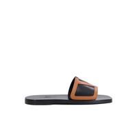 Valentino Garavani - Sandales en cuir noir avec VLogo - Femme - Chaussures - Noir - Taille: 41 EU