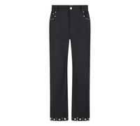 Valentino Garavani - Pantalon noir avec clous et étiquette en cuir - Homme - Pantalons - Noir - Taille: S