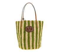 Valentino Garavani - Striped Raffia Shopping Bag - Femme - Sacs - Multicolore - Taille: ONE Size
