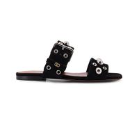 Valentino Garavani - Studded Buckle Flats - Femme - Chaussures - Noir - Taille: 39 EU