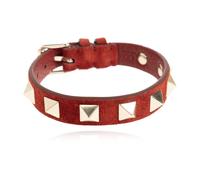 Valentino Garavani - Suede Bracelet With Studs - Femme - Accessoires - Rouge - Taille: ONE Size