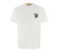 Valentino Garavani - T-shirt avec logo brodé - Homme - Tops - Blanc - Taille: XL