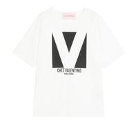 Valentino Garavani, Femme, Tops, Blanc, Taille: 40 FR T-shirt en jersey de coton avec imprimé Chez Valentino