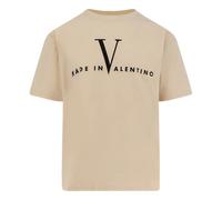 Valentino Garavani - T-shirt en coton avec imprimé 'Made In' - Homme - Tops - Beige - Taille: M