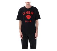 Valentino Garavani, Homme, Tops, Noir, Taille: S T-shirt en coton avec imprimé panthère