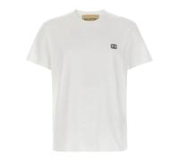 Valentino Garavani - T-Shirt en coton avec patch VLogo - Homme - Tops - Blanc - Taille: L
