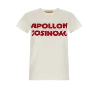 Valentino Garavani, Femme, Tops, Blanc, Taille: 38 FR T-shirt en coton avec imprimé Apollon/Dyonisos