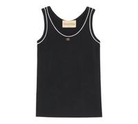 Valentino Garavani - Top en jersey de coton - Femme - Tops - Noir - Taille: 38 FR