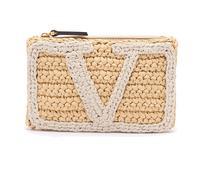 Valentino Garavani - Viva Superstar Crochet Small Flat Pouch - Femme - Sacs - Beige - Taille: ONE Size