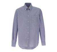Valentino Garavani - VLogo Embroidered Cotton Shirt - Homme - Chemises - Bleu - Taille: XL