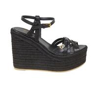 Valentino Garavani - VLogo Espadrille Wedge Sandal - Femme - Chaussures - Noir - Taille: 35 EU
