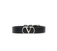 Valentino Garavani - VLogo Leather Bracelet - Homme - Accessoires - Noir - Taille: ONE Size