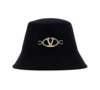 Valentino Garavani - VLogo Plaque Bucket Hat - Femme - Accessoires - Bleu - Taille: 57 CM
