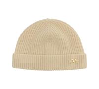 Valentino Garavani - Vlogo Signature Cashmere Beanie - Homme - Accessoires - Beige - Taille: ONE Size