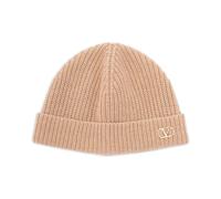 Valentino Garavani - VLogo Signature Knitted Beanie - Homme - Accessoires - Beige - Taille: ONE Size
