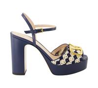 Valentino Garavani - Vlogo Signature Platform Sandal - Femme - Chaussures - Bleu - Taille: 36 EU