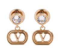 Valentino Garavani - VLogo Signature Stud Earrings - Femme - Accessoires - Jaune - Taille: ONE Size
