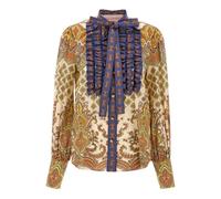 Valentino Garavani - Voyage Imaginaire Ruffled Cotton Shirt - Femme - Blouses et Chemises - Multicolore - Taille: 38 FR