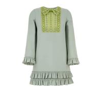 Valentino Garavani - Wool Blend Mini Dress - Femme - Robes - Vert - Taille: 36 FR