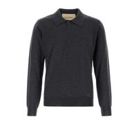 Valentino Garavani - Wool Polo With VLogo Embroidery - Homme - Tops - Gris - Taille: XL