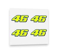 Valentino Rossi Autocollant 46 en vinyle Jaune fluorescent 2013 (4 x 5cm) sticker