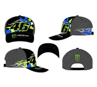 Valentino Rossi VR46 Monster Dual Cap, Black, Taille Unique Unisex