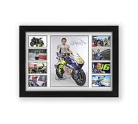 Valentino Rossi Poster imprimé avec autographe - Édition limitée - Cadeau pour les fans - Marchandises souvenirs de collection (sans cadre, A3 (30 x 40 cm)