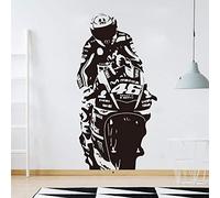 Valentino Rossi VR 46 Le Docteur Moteur Course Sticker Mural Salle de Garçon Salle Des Enfants Moto Course Sport Sticker Mural Salon (Figure 1, 42x79cm)