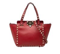 Valentino Vintage - Sac fourre-tout clouté pré-appartenant - Femme - Pre-owned - Rouge - Taille: ONE Size