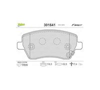 VALEO 301641 Jeu de plaquettes de frein FIRST, Essieu avant, contact de signal d'usure exclu, avec tôle anti-bruit
