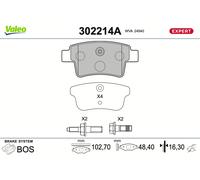 VALEO 302214A Kit de plaquettes de frein, frein à disque pour CITROËN