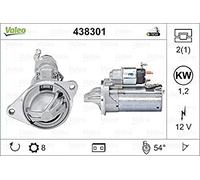 VALEO-438301-Démarreur-Puissance nominale [kW] : 1,2 - Stop & Start : NON - Nombre de dents : - - Voltage [V] : 12 - Sens de rotation : SENS HORLOGE
