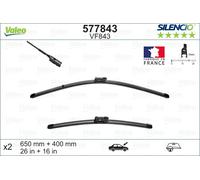 Balai d'essuie-glace VALEO Silencio Xtrm VF843, 650/400mm, Avant, 2 Pièce