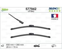 Balai d'essuie-glace VALEO Silencio Xtrm VF942, 650/380mm, Avant, 2 Pièce