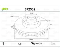 VALEO 672502 Disque de frein pour ALFA ROMEO