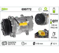 VALEO 699772 Compresseur, climatisation pour CITROËN,FIAT,PEUGEOT