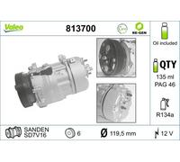 VALEO 813700 Compresseur, climatisation pour AUDI,FORD,MERCEDES-BENZ,PEUGEOT,SEA
