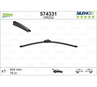 VALEO Silencio Essuie-glace - VR252 Balai d'Essuie-glace Plat 404 mm de Haute Performance, Visibilité Supérieure à 360 Degrés - Arrière - 1 Balai 574331