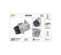 Valeo Compresseur de Climatisation, Pré-Remplis d’Huile, 699306