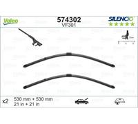 VALEO - Jeu de 2 balais d'essuie-glace 574302 - 530+475 mm - Réf. 574302