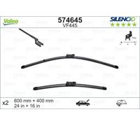 VALEO - Jeu de 2 balais d'essuie-glace 574645 - 600+400 mm - Réf. 574645