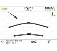 Balai d'essuie-glace VALEO Silencio Xtrm VF818, 650/475mm, Avant, 2 Pièce