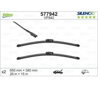 VALEO - Jeu de 2 balais d'essuie-glace 577942 - 650+380 mm - Réf. 577942