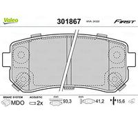 VALEO Jeu de garnitures de frein, frein à disque 301867 Compatible avec: HYUNDAI i30, i30, i30 Kombi, i30 Kombi, ix35, KONA, KIA PICANTO II, SOUL II, SPORTAGE III