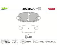 VALEO Kit De Plaquettes De Frein Arrière Pour Fiat 500X 334_ 334 500E