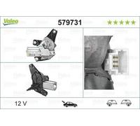 VALEO Moteur d'essuie-glace 579731 arrière pour OPEL Vivaro A Van (X83) 0,92kg