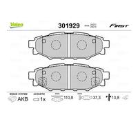 VALEO Plaquettes De Frein Arrière Pour Subaru Forester SJ_ 2.0 D AWD 301929