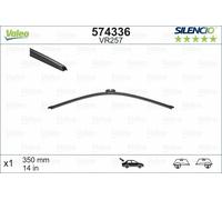 VALEO Silencio Essuie-glace - VR257 Balai d'Essuie-glace Plat 350 mm de Haute Performance, Visibilité Supérieure à 360 Degrés - Arrière - 1 Balai 574336