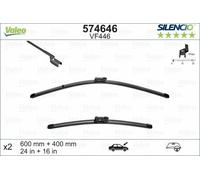 Valeo Silencio Essuie-Glace Lame Set - Avant - 24 "/ 16 " - Pour Fiat Doblo (263